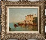 Charles COUSIN (XIX-XXème)
Venise, Palais Visconti
Huile sur toile signée en bas...