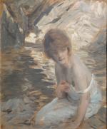 attribué à Paul CHABAS (1869-1937)
Jeune femme au bain
Gouache sur carton...