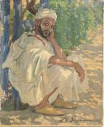 Jean DE GAIGNERON (1890-1976)
Berbère assis à l'ombre des arbres, 1917....