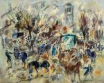 Henry SIMON (1910-1987)
Marché aux chevaux, 1963. 
Huile sur toile signée...