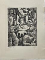 Marcel GROMAIRE (1892-1971)
Bar
Estampe signée et justifiée 13/30 en bas
37 x...