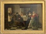 Ecole HOLLANDAISE du XVIIe siècle, suiveur de Judith LEYSTER
La collation
Panneau...