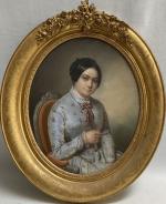 Guillaume-Etienne-A. BROSSARD (La Rochelle 1808 - ? 1890)
Portrait de Mademoiselle...