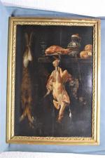 attribué à Jan DIRVEN (1615/20-1653)
Nature morte au poulet, lièvre et...