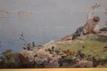 Franz Richard UNTERBERGER (1838-1902)
Posilipo, baie de Naples
Huile sur panneau d'acajou...