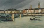 Robert L.P. LAVOINE (1916-1999)
Le port de Rouen
Huile sur toile, signée...