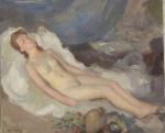 Maurice Ambroise EHLINGER (1896-1981)
Nu endormie
Huile sur toile, signée en bas...