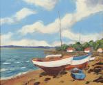 Robert MOGISSE (Né en 1933)
Barques dans un port
Huile sur toile,...