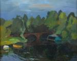 Charles KVAPIL (1884-1957)
Barque sur un étang près du pont,1928
Huile sur...