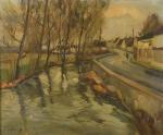 Fernand HERBO (1905-1995)
Village en bord de rivière
Huile sur toile, signée...