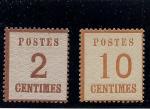 France, timbres d'Alsace-Lorraine (Guerre 1870-1871) n°2 et 5 neufs avec...