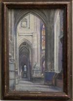 Gabriel BRUN-BUISSON (1883-1959)
Paris, intérieur de l'église Saint Gervais Saint Protais,...