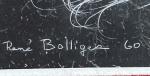 René BOLLIGER (1911-1971)
Etude de chevaux, 1960. 
Gravure sur ardoise signée...