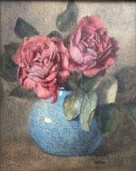 MARIEL (XXème)
Bouquet de roses dans un vase
Aquarelle signée en bas...