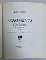 Jean GIONO, Fragments d'un Paradis, Dechalotte, 1948, illustrations de Pierre...