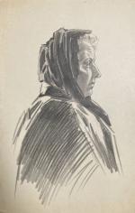 Maurice FEUILLET (1873-1968)
Affaire Dreyfus, portrait d'audience
Dessin
31.5 x 20 cm (petites...