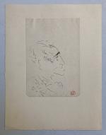 Jean LAUNOIS (1898-1942)
Etude d'homme
Encre avec cachet du monogramme en bas...