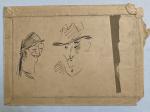 attribué à Jean LAUNOIS (1898-1942)
Etude de visages
Encre sur enveloppe des...