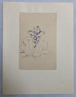 Jean LAUNOIS (1898-1942)
Portrait d'homme à la lecture
Encre 
20.5 x 13.5...