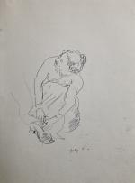 Jean LAUNOIS (1898-1942)
Femme nouant les lacets
Encre monogrammée en bas à...