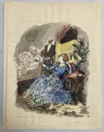 Jean LAUNOIS (1898-1942)
Le mariage
Aquarelle 
31 x 23 cm (déchirure)