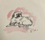 Jean LAUNOIS (1898-1942)
Le chien
Encre et aquarelle monogrammée
10.5 x 12 cm