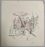 Jean LAUNOIS (1898-1942)
La propriété
Estampe rehaussée monogrammée
18.5 x 17.5 cm