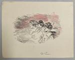 Jean LAUNOIS (1898-1942)
Au cabaret
Estampe monogrammée
14 x 17.5 cm (pliures)