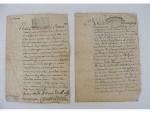 CONFIRMATION DE NOBLESSE. 2 documents manuscrits