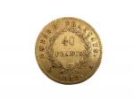 une pièce or 40 francs, Napoléon, 1812
Lot conservé en banque,...