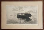 René PINARD (1883-1938)
Vieille barcasse en rade d'Alger, 1922. 
Gravure signée,...