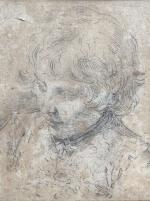 Donato CRETI (1671-1749)
Tête de jeune homme 
Crayon noir et estompe
23,5...