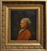 ECOLE FRANCAISE début XIXème
Portrait d'homme de profil
Huile sur toile, porte...