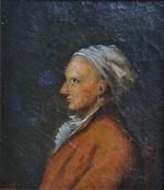 ECOLE FRANCAISE début XIXème
Portrait d'homme de profil
Huile sur toile, porte...