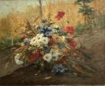 Eugène Henri CAUCHOIS (1850-1911)
Jeté de fleurs
Huile sur toile signée en...