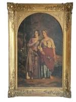Jean-Baptiste BARRELON (1818-1885)
Les deux femmes, 1848. 
Huile sur toile signée...