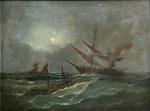 FELIX (fin XIXe - début XXe)
Radeau en pleine mer devant...