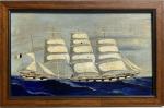ECOLE FRANCAISE fin XIXe - début XXe)
Portrait de bateau, l'Atlantique
Huile...