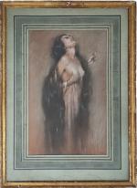 Léo FONTAN (1884-1965)
Jeune femme nue à la cigarette
Fusain signé en...