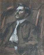 René PINARD (1883-1938)
Portrait d'homme dans son fauteuil, 1909. 
Dessin rehaussé...