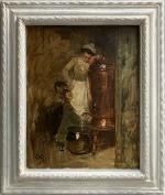 Jules Alexandre GRÜN (1868-1934)
La cuisinière à la fontaine, 1903. 
Huile...