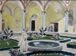 Yves BRAYER (1907-1990)
Milan, patio du couvent des dominicains, 1970. 
Aquarelle...