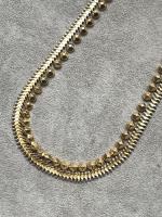 COLLIER draperie or à décor de perles poids 33 g...