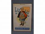 Biscuits Lefèvre-Utile : Panonceau lithographié illustré du "Petit Ecolier" ....