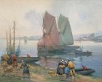 Henri BURON (1880-1969)
Retour de pêche sous la brume et la...