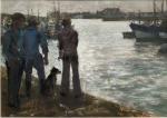 Henry SIMON (1910-1987)
Marins sur le port 
Pastel signé en bas...