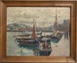 Robert COLLARD (1884-1973)
Cherbourg, le port vu de la jetée aux...