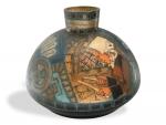 Paul FOUILLEN (1899-1958)
Vase de forme toupie en verre peint à...