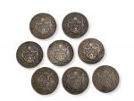 Huit JETONS en argent, Etats de Bretagne, 1730, D.: 3...