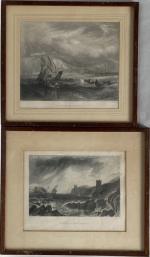 d'après William TURNER 
Marine
Deux estampes
22 x 25.5 cm à vue...